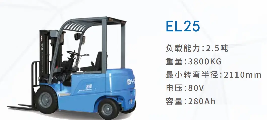 2.5톤 전기 지게차 리튬 배터리 밸런스 지게차 EL Pro25MAX