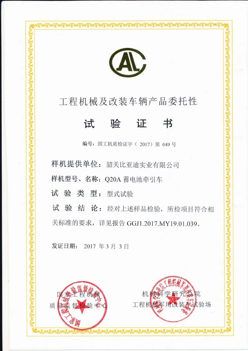 Q20A型式试验合格证 case1